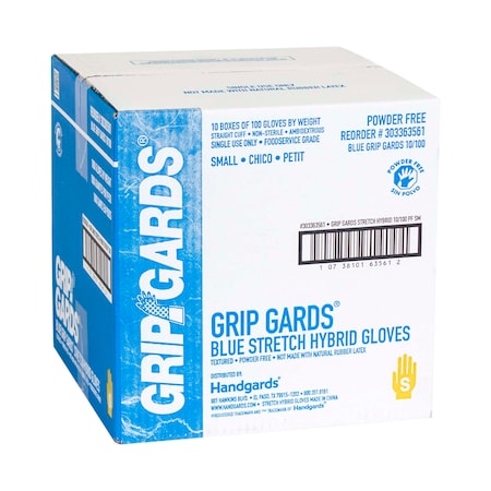 Grip Gards Glove Blue Stretch Small, PK1000 303363561